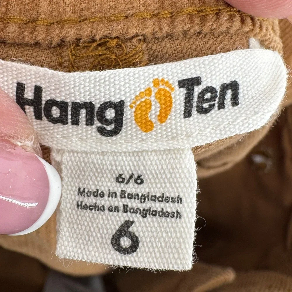 Hang Ten Corduroy Shorts Womens 6 Brown Retro Surf Carpenter Pockets 70s Indie